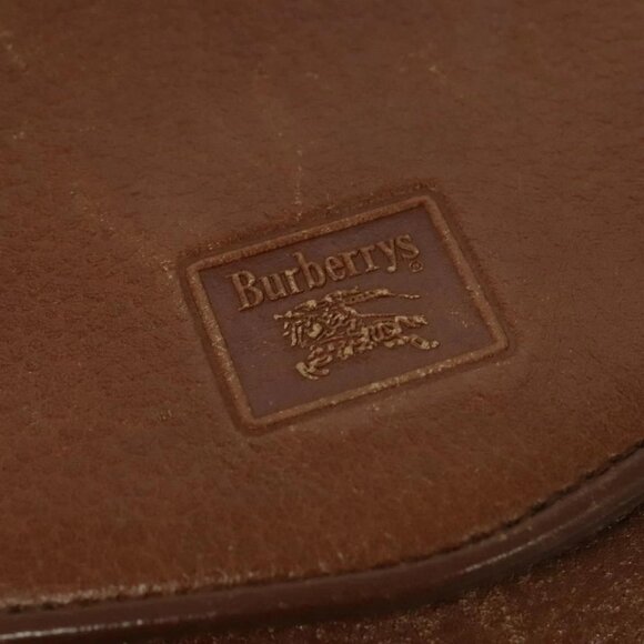 Burberrys Shoulder Bag Leather Brown Gold Auth - Picture 12 of 16
